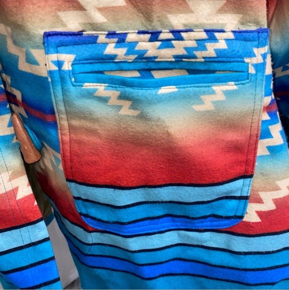 Beth Dutton Yellowstone XL turquoise Aztec southwestern jacket coat - Picture 12 of 16